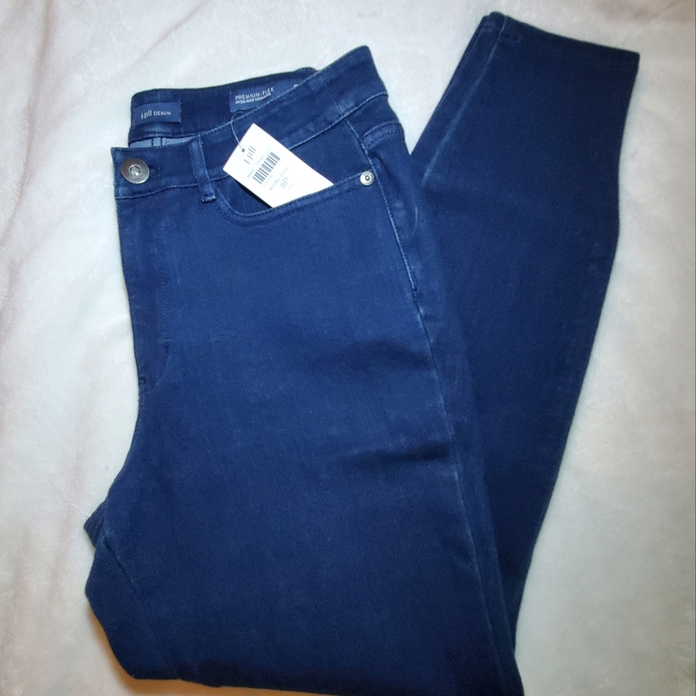 J.Jill High Rise Marin Wash Denim Jefgings 8 P NWT